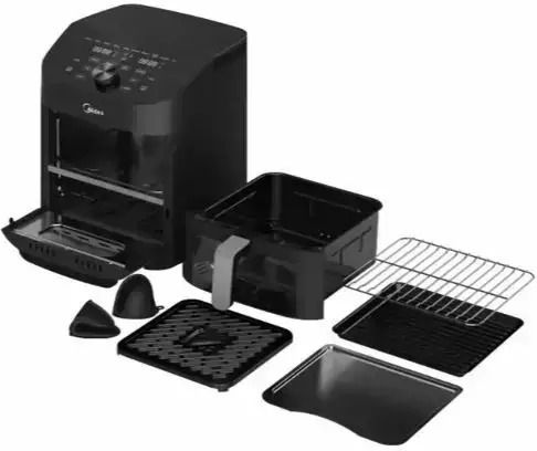 Midea Friteuză cu aer cu Coș Detașabil Dublu 11lt Negru 1355524