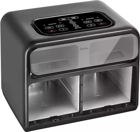 Amica Air Fryer with Double Detachable Bucket 8lt Black 1367586