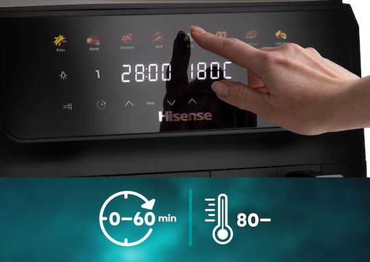 Hisense Heißluftfritteuse mit Doppel-Abnehmbarer Korb 11Es Schwarz 2096198