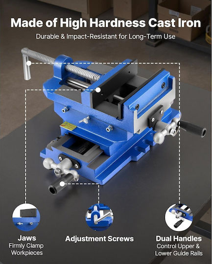Vevor Fixed Multiple Angles Cast Iron Vise with Maximum Opening 140mm