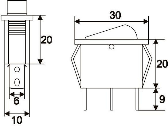 Set 5 Bucăți 1-circuit 10A-250V Comutatoare On-Off Balansoar Galbene Lumini