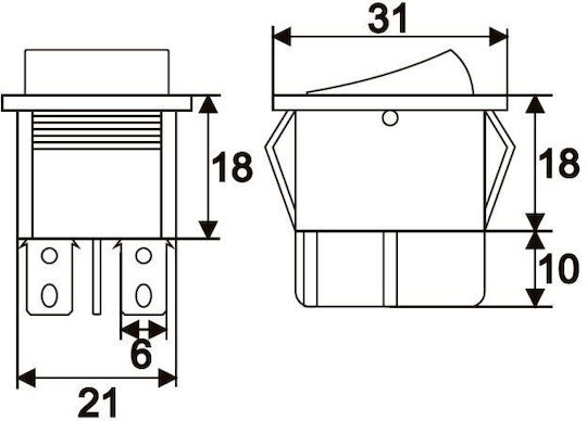 Set 5 Bucăți 1-circuit 16a-250v Comutatoare On-Off Balansoar Lumini Galbene