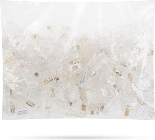 Set 100 Bucăți Prize Modular Jack "Pass Through" 8p8c Cat5e RJ45