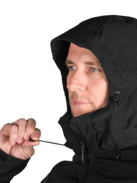 Men's Fleece Cardigan with Hood Black