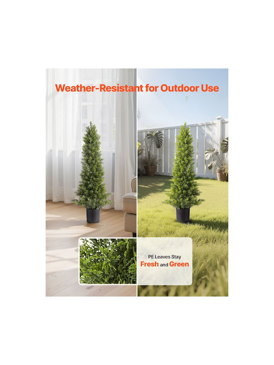 Vevor Artificial Cypress Topiary Set of 2 Plants 914 cm Fake Pine Tree Silk Looks Real Easy Assembly Decoration Front Porch Outdoor Patio Garden Balcony Yard Indoor Office