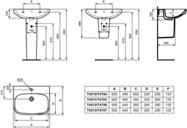 Ideal Standard I.life A Επικαθήμενος Νιπτήρας Πορσελάνης 50x44x18cm