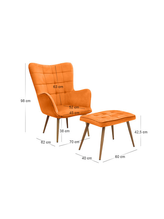 Bergère cu Puf Catifelat Croque 70x62x98cm