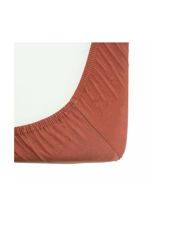 Trois Kilos Sept Baby Sheet Crib Flannel Fitted Orange 70x140cm