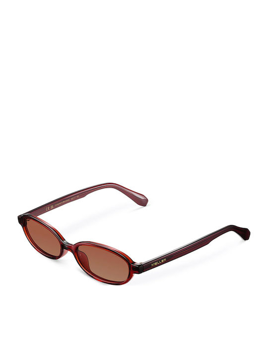 Meller Osei Woman Sunglasses With Red Horn-Rimmed Frame And Red Lens OS-MAROONGBROWN