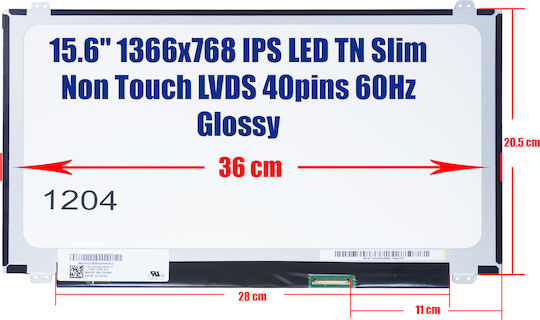 Monitor 15.6" LED / Slim 40 Pin for Laptop Vostro 2521 X42D7 AUO ON3YY9 CN-0N3YY9-70896-33A-DOT1-A00