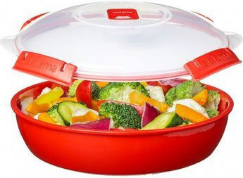 Sistema Microwave Container Round With Vent 1.29 L Red