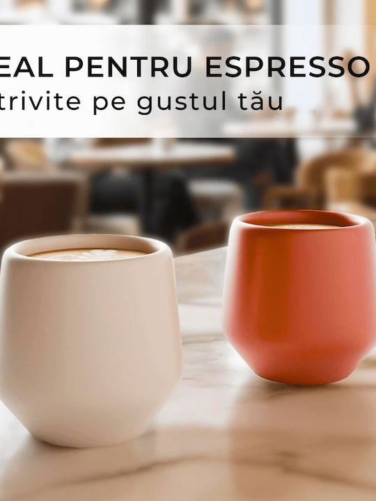 Miamio Σετ Φλιτζάνια Espresso Κεραμικά Μπεζ 90ml 4τμχ