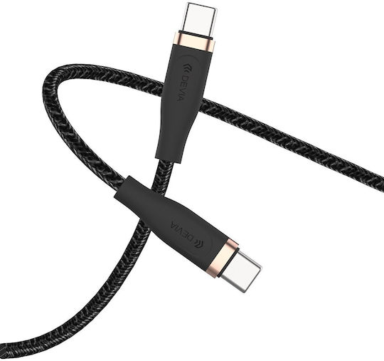 Devia USB 2.0 Cable USB-C male - USB-C 60W PD Μαύρο 1.5m NO-DVCB-387654