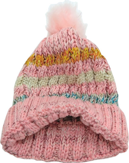 Beanie Γυναικείος Σκούφος Πλεκτός σε Ροζ χρώμα