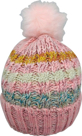 Beanie Γυναικείος Σκούφος Πλεκτός σε Ροζ χρώμα