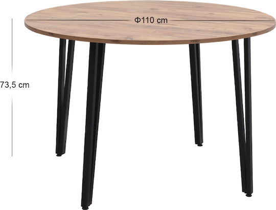 Zeno Rund Tisch Speisesaal aus Massivholz 110x110x73.5cm