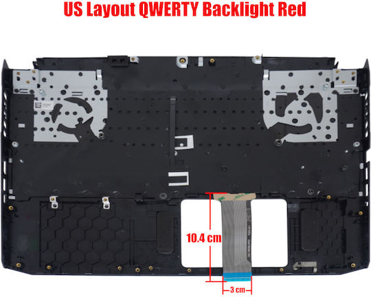 Πληκτρολόγιο Laptop Keyboard Palmrest Acer Nitro 5 An515-44 An515-55 6b.q7kn2.033 Nki151315n Ap336000c00 6b.q7kn2.065 6b.qb2n2.015 6b.qazn2.024 6b.qazn2.028 Us Backlight Red Κωδ.41256usredpalm