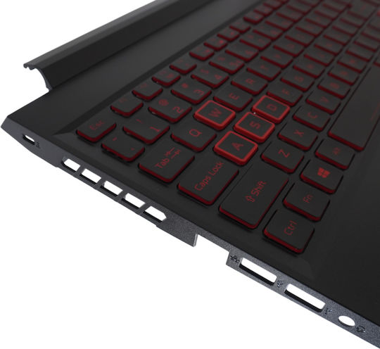 Πληκτρολόγιο Laptop Keyboard Palmrest Acer Nitro 5 An515-44 An515-55 6b.q7kn2.033 Nki151315n Ap336000c00 6b.q7kn2.065 6b.qb2n2.015 6b.qazn2.024 6b.qazn2.028 Us Backlight Red Κωδ.41256usredpalm