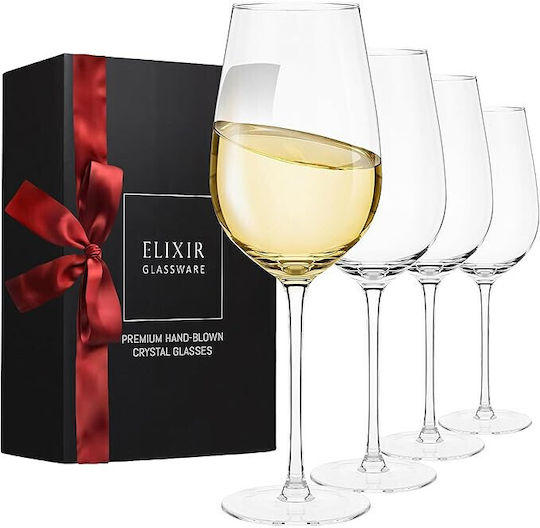 Elixir Σετ Ποτήρια για Λευκό Κρασί από Κρύσταλλο 530ml 4τμχ