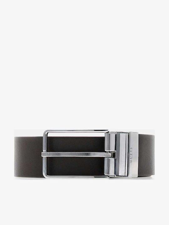 Guess Men's Belt Leather Double Sided Brown Guess Men's Belt Leather Double Sided Brown