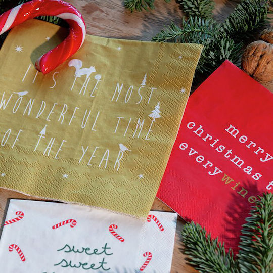 Raeder Most Wonderful Christmas Napkins White L25xW25cm.