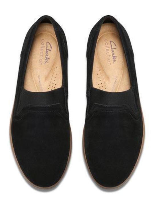 Suede Γυναικεία Oxfords σε Μαύρο Χρώμα