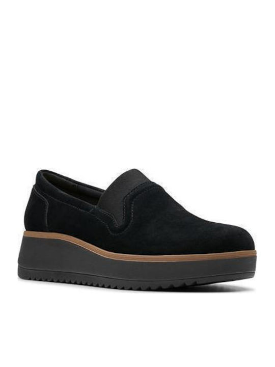 Suede Γυναικεία Oxfords σε Μαύρο Χρώμα