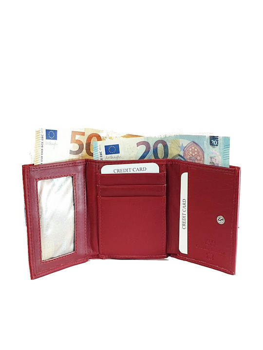 Μικρό Δερμάτινο Γυναικείο Πορτοφόλι με RFID Κόκκινο