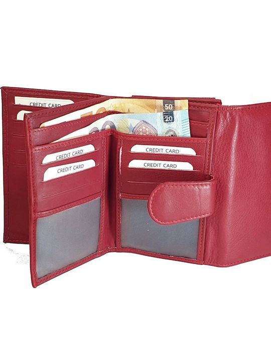 Large Leather Women's Wallet Travel with RFID Red
