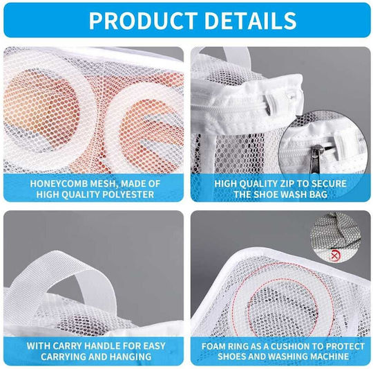 Set 5 Saci Mici Spălare Uscare Pantofi Haine Poliester 28 X 27 Cm Albi Set 5 Saci Mici Spălare Uscare Pantofi Haine Poliester 28 X 27 Cm Albi