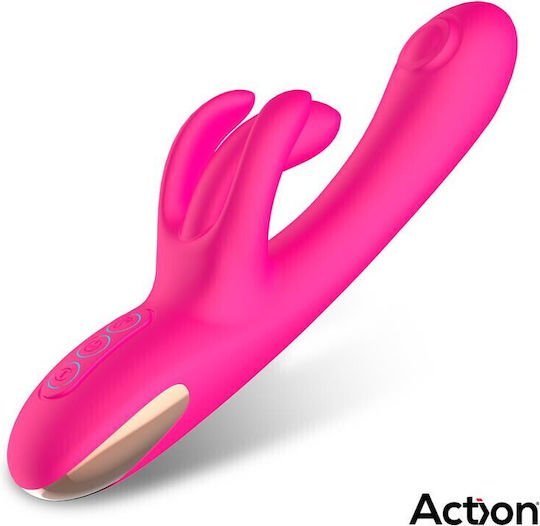 Action Διπλός Δονητής 22.5cm Φούξια