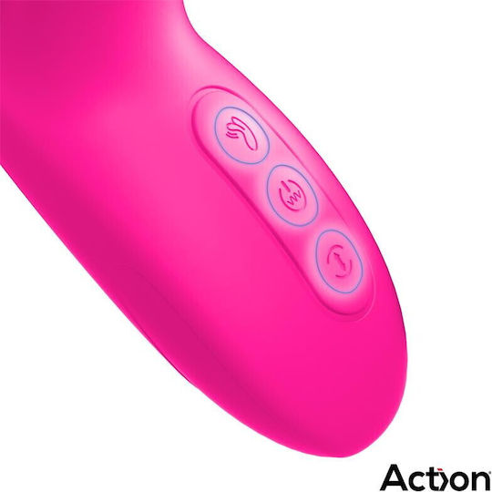 Action Διπλός Δονητής 22.5cm Φούξια