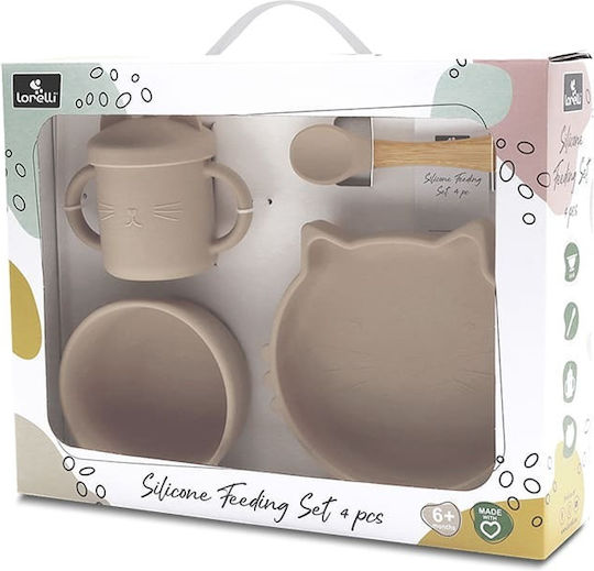 Lorelli Set Essgeschirr aus Silikon Beige 4Stück