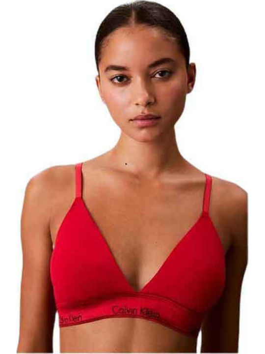 Lightly Lined Triangle Bralette Icon Cotton Modal Limited Edition Red