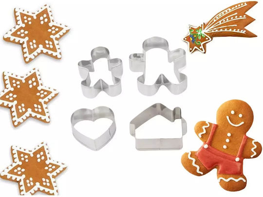 Set 15 Weihnachts-Keksausstecher Metallisch Gingerbread & Cookies