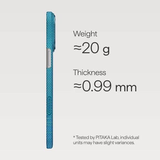 Magsafe Case Iphone 17 Pro Pitaka Ultra Slim Lucid Blue Case Blue