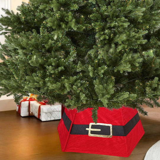 Weihnachtsbaumrock ''Weihnachtsmann'' Rot Ψάθινη Μ60xΠ30xΥ70εκ.