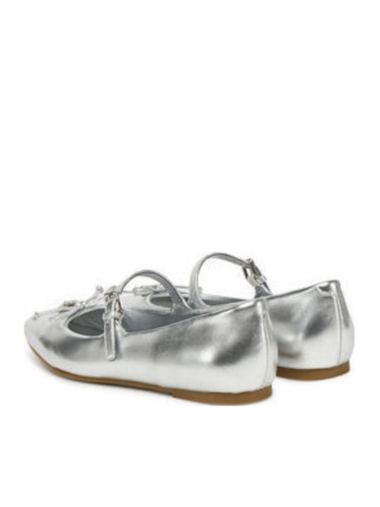 Damen Ballerinas in Silber Farbe