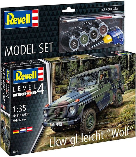 Revell Model Set Military Vehicle Lkw Gl Leicht Wolf 116pcs 1:35 63277 63277