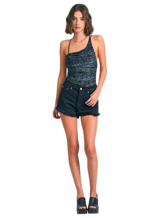 Εμπριμέ Off Shoulder Κορμάκι Τούλι