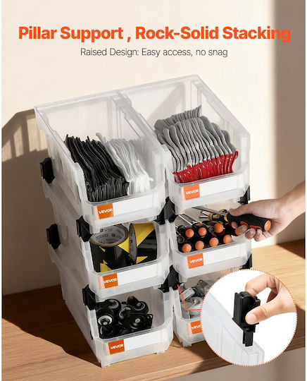 Vevor Plastic Tool Bin Organiser W37.7xD21.5xH18cm