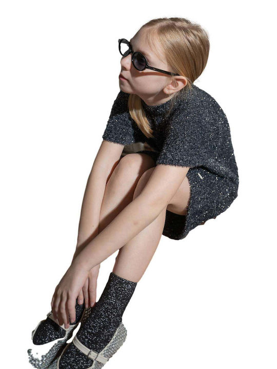 Girls Dress Short Sleeve Knitted Set with Accessories Anthracite