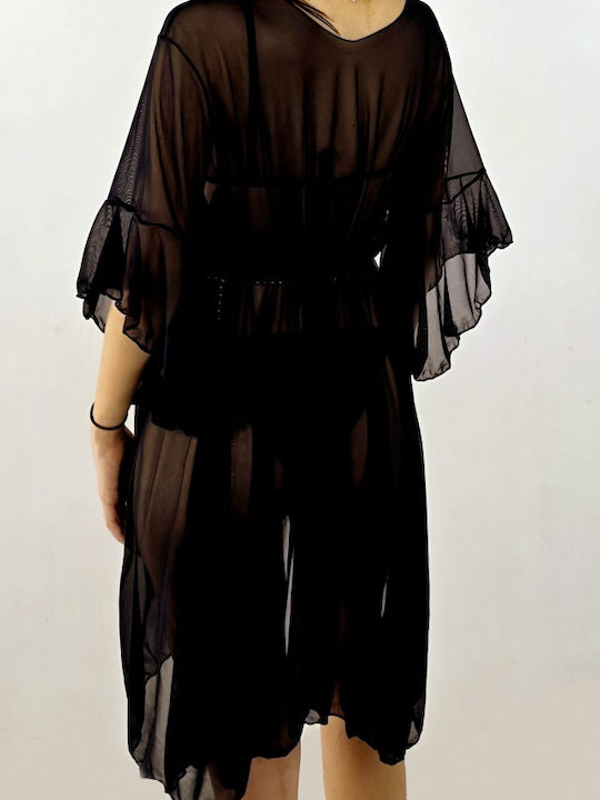 Feminin Scurt Caftan de Plajă Black