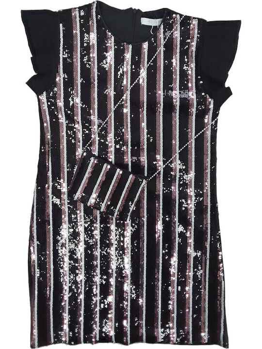 Children's Dress Short Sleeve Set with Accessories Black