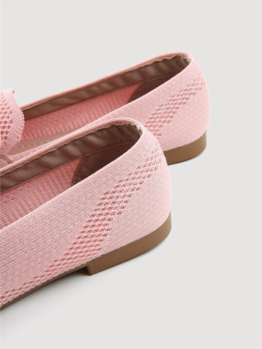 Leder Damen Mokassins in Rosa Farbe
