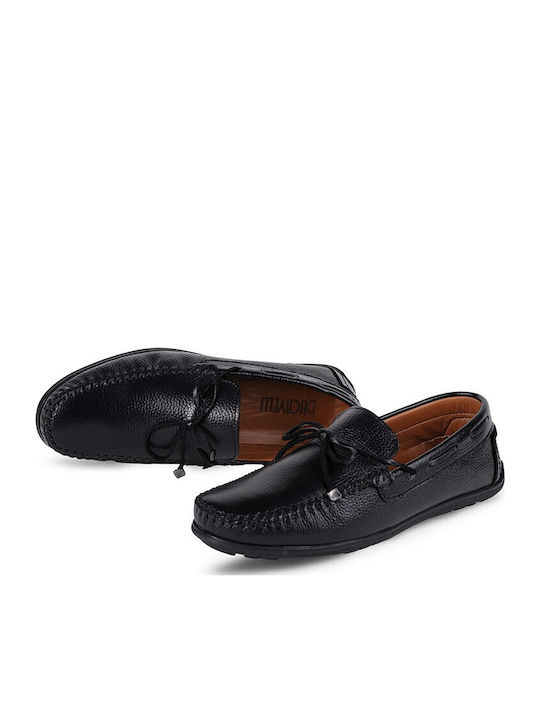 Leder Herren Mokassins in Schwarz Farbe