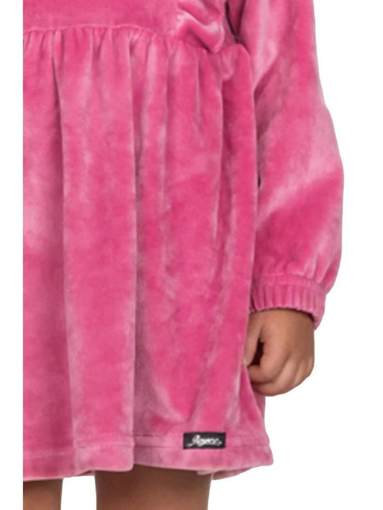 Children's Dress Long Sleeve Velvet Pink