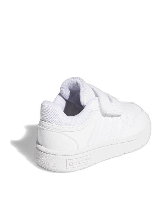 Hoops 3.0 CF Kids Sports Shoes with Hoop & Loop Closure Cloud White