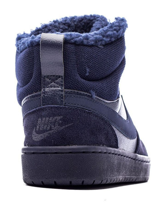 Court Borough Mid 2 Kids Sports Shoes Basketball with Laces Navy Blue