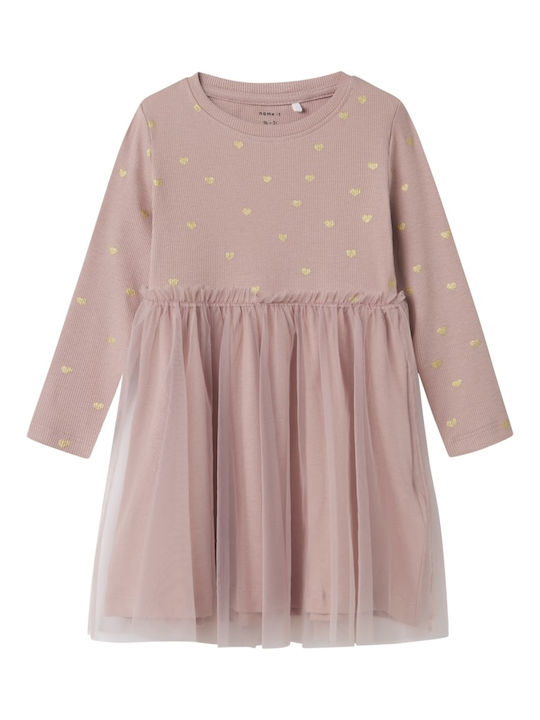 Children's Dress Long Sleeve Tulle Mauve